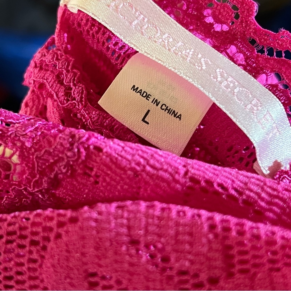 Victorias Secret Lingerie Lacy Chemise Size L Pink Fairy Coquette Sexy - Picture 6 of 6